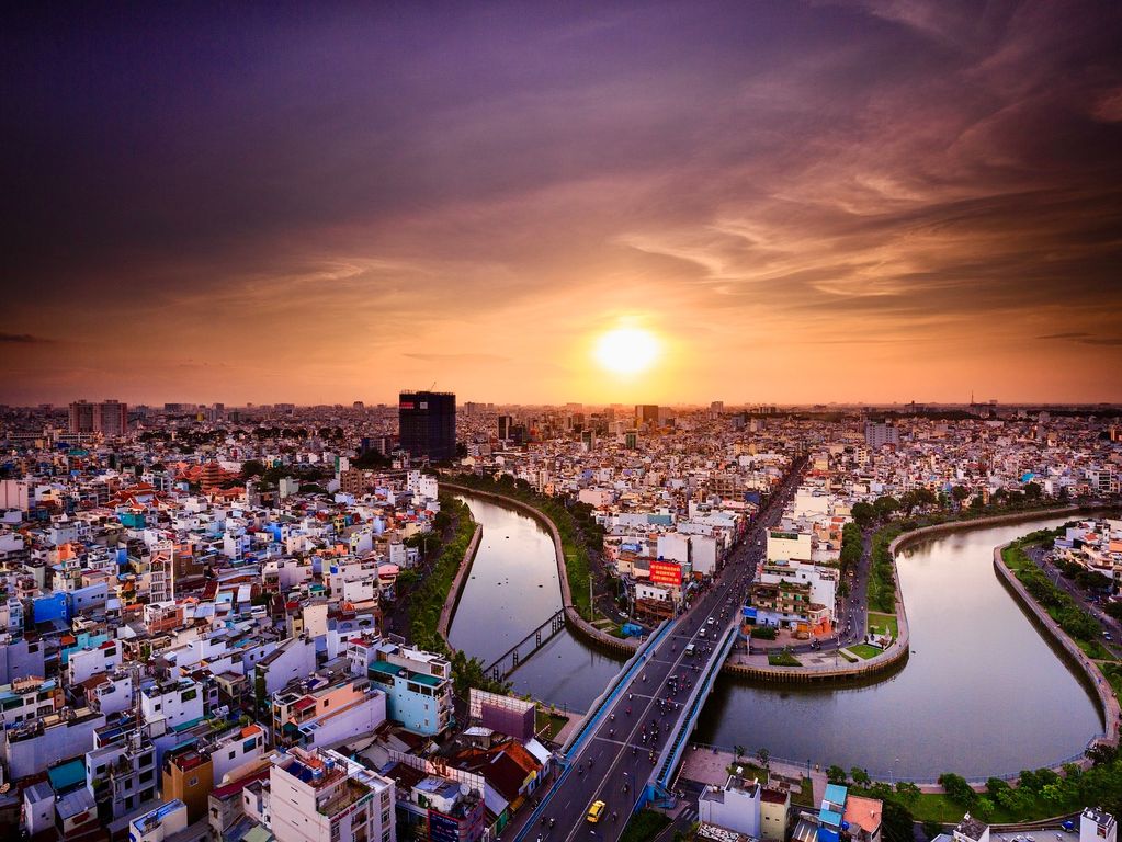 Ho Chi Minh Stad van boven